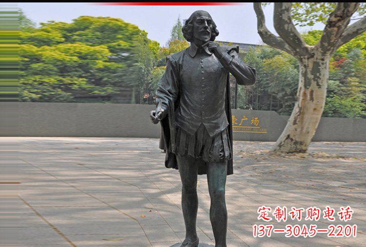 甘肃西方名人莎士比亚铜雕