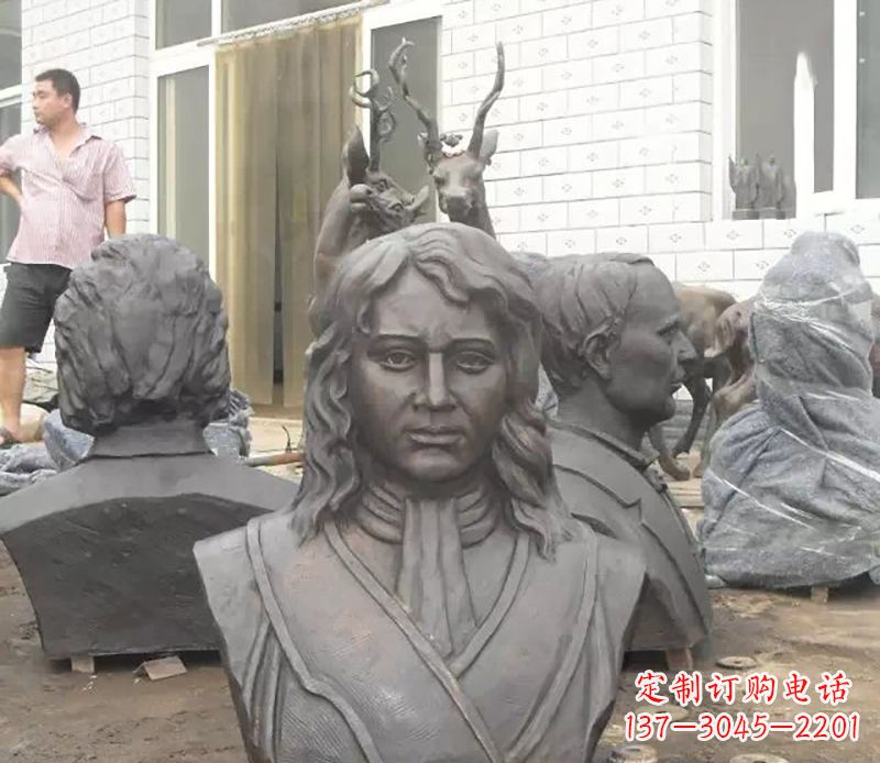 甘肃西方名人胸雕铜雕