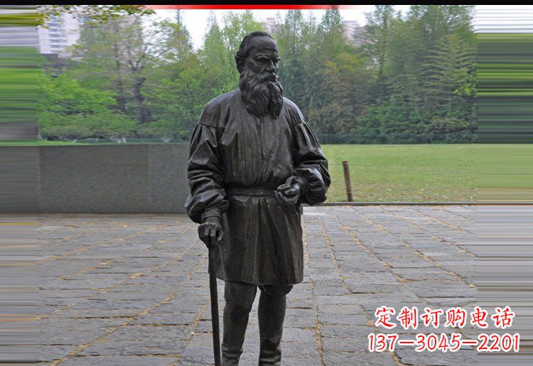 甘肃西方名人托尔斯泰铜雕