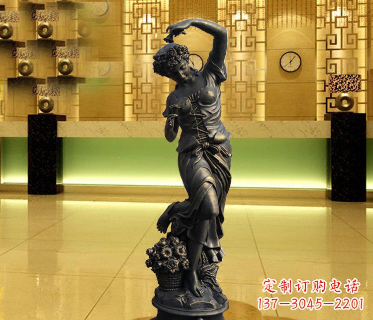 甘肃西方女人别墅景观铜雕