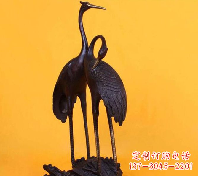 甘肃仙鹤雕塑铜