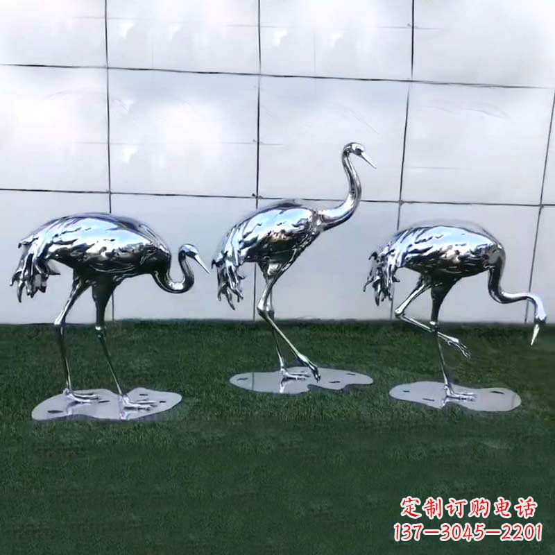 甘肃仙鹤镜面不锈钢雕塑