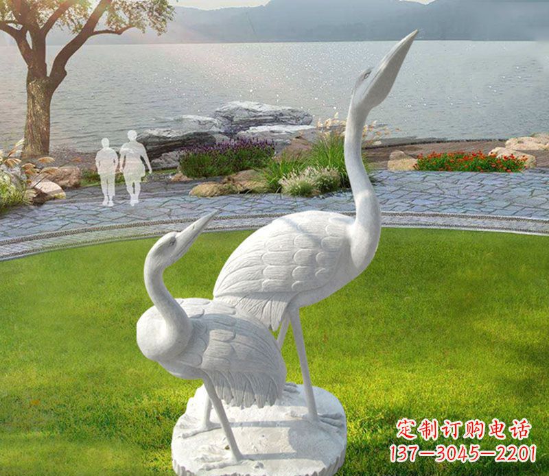 甘肃仙鹤石雕公园动物雕塑