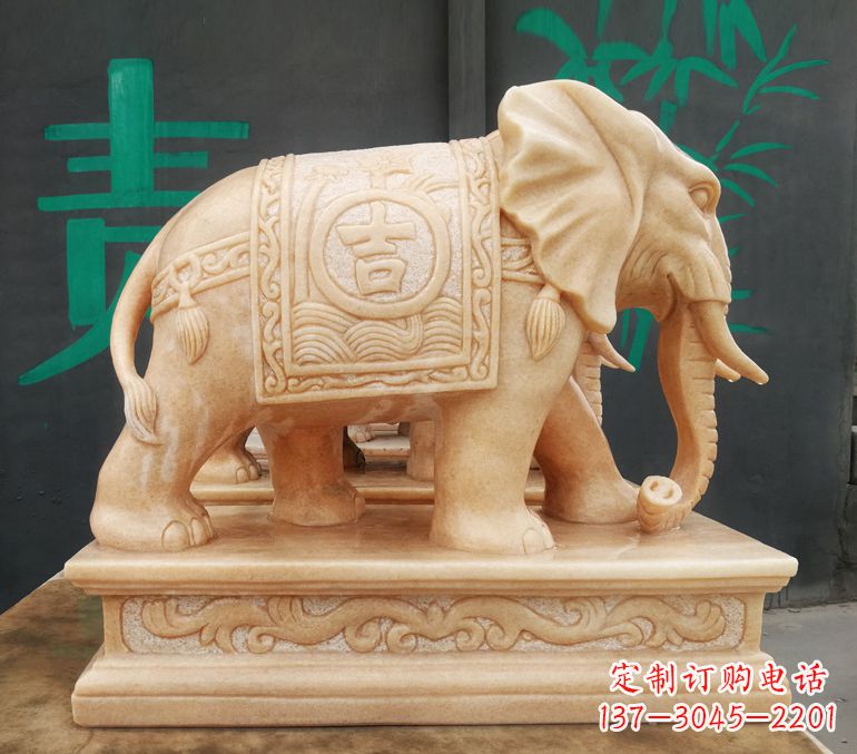 甘肃现代石雕大象雕像