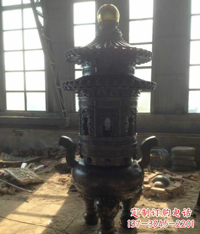 甘肃香炉铜雕塑 (2)