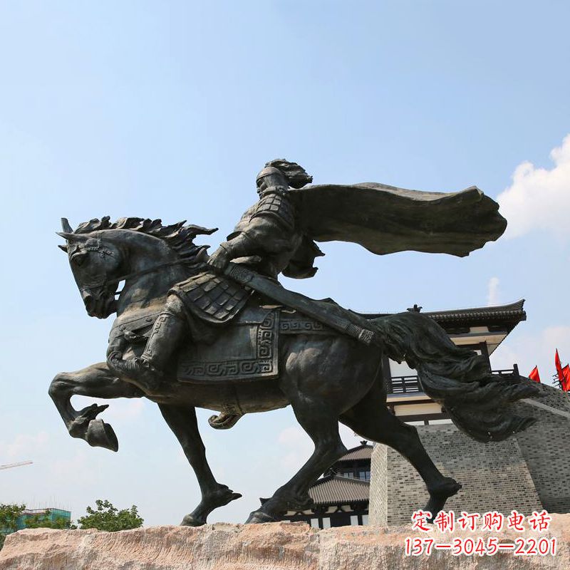 甘肃项羽骑马铜雕景观雕塑-景区景点历史名人西楚霸王雕像