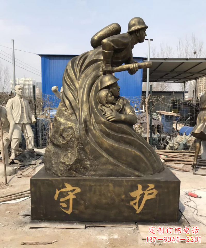 甘肃消防员铜雕112