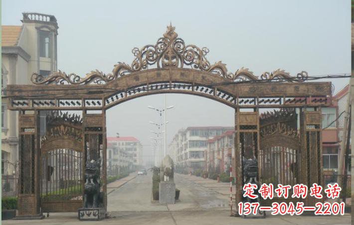 甘肃小区不锈钢门口牌坊雕塑