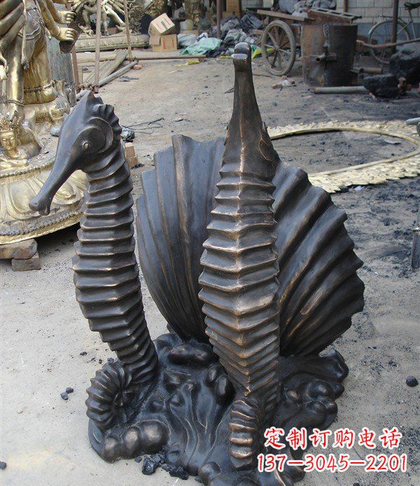 甘肃小区动物海马铜雕