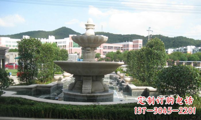 甘肃小区景观大理石喷泉石雕 (2)