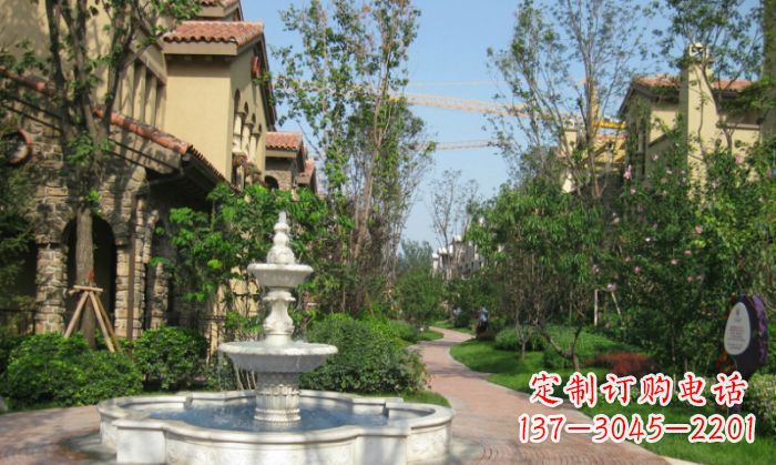 甘肃小区景观大理石喷泉石雕 (5)