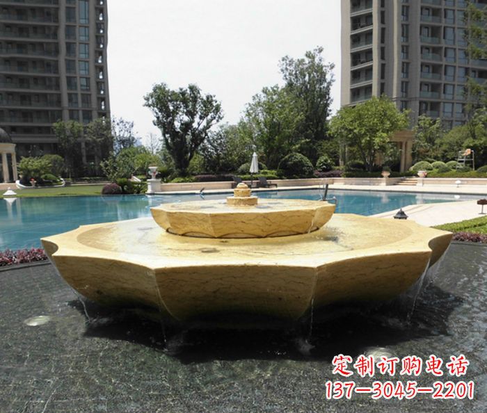 甘肃小区景观大理石喷泉石雕 (6)