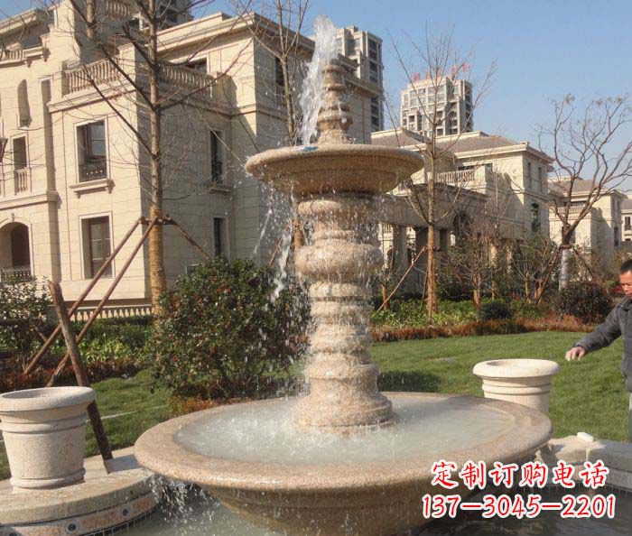 甘肃小区景观多层喷泉石雕 (2)