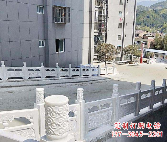 甘肃小区景观汉白玉石雕栏板