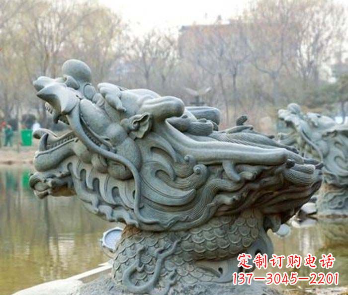 甘肃小区景观龙头喷泉石雕