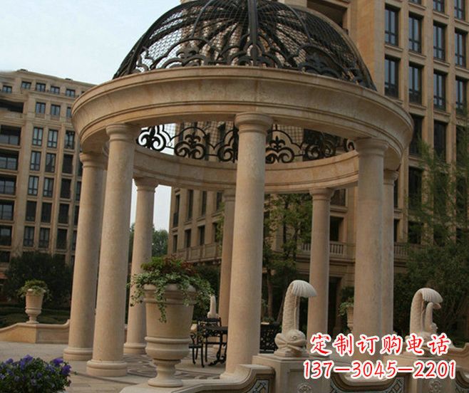 甘肃小区景观欧式石雕凉亭