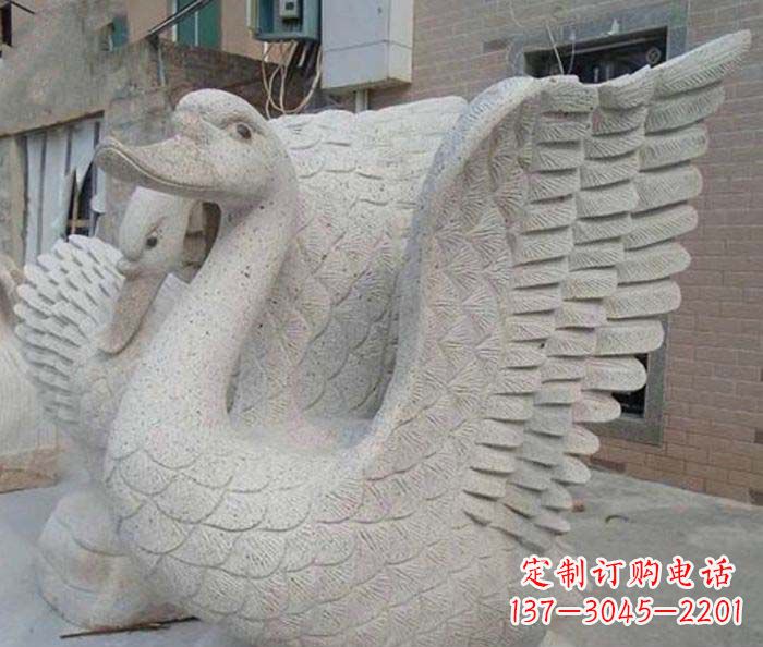 甘肃小区景观天鹅石雕喷泉