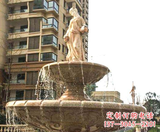 甘肃小区景观西方女人喷泉石雕