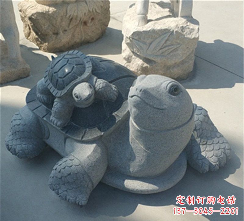 甘肃小区母子乌龟石雕
