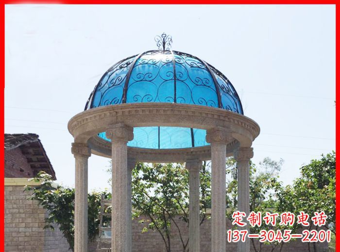 甘肃小区欧式圆顶凉亭石雕_2