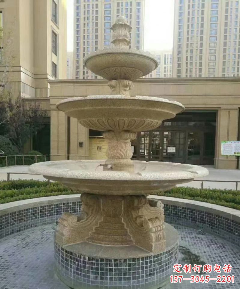 甘肃小区喷泉石雕 (2)