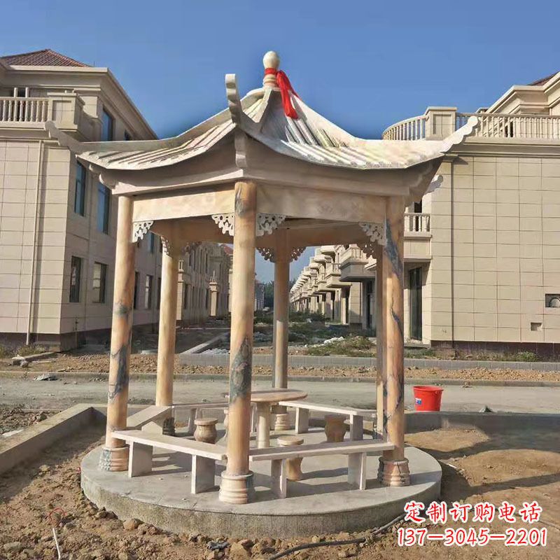 甘肃小区庭院石雕凉亭