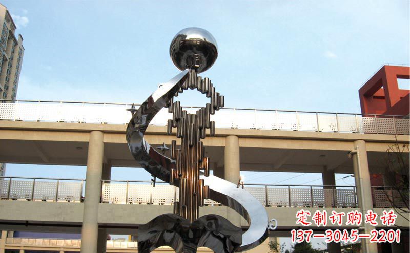 甘肃校园不锈钢抽象钥匙和书籍雕塑