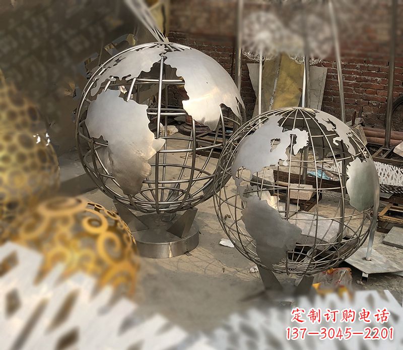 甘肃校园不锈钢地球仪雕塑112
