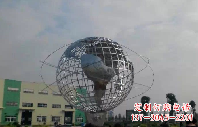 甘肃校园不锈钢地球仪雕塑222