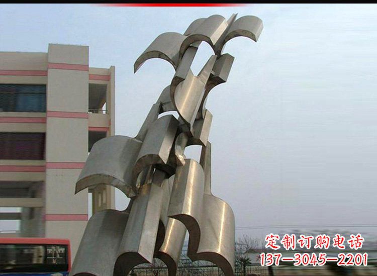 甘肃校园不锈钢书本景观雕塑