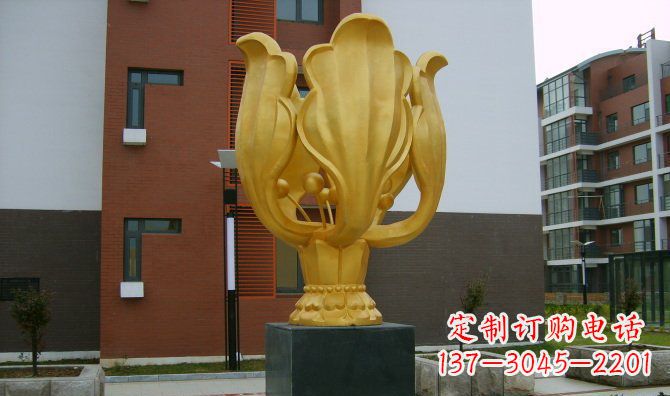 甘肃校园不锈钢紫荆花雕塑