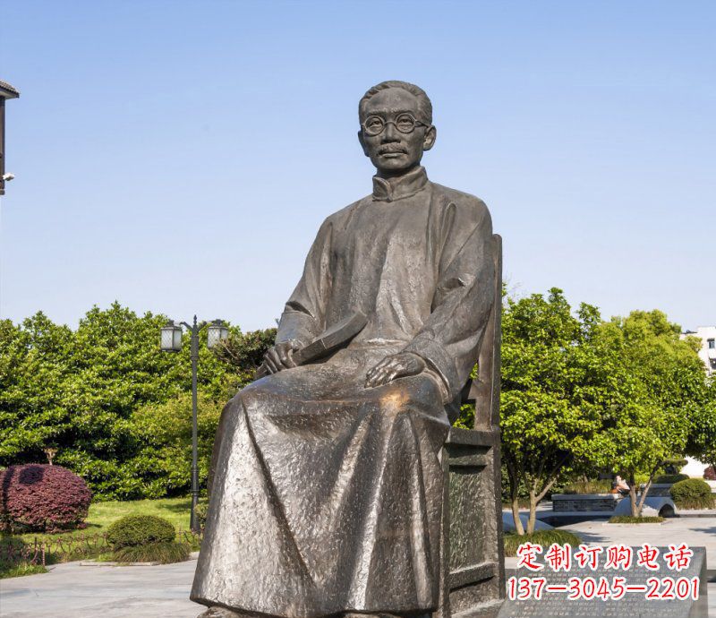 甘肃校园蔡元培名人铜雕