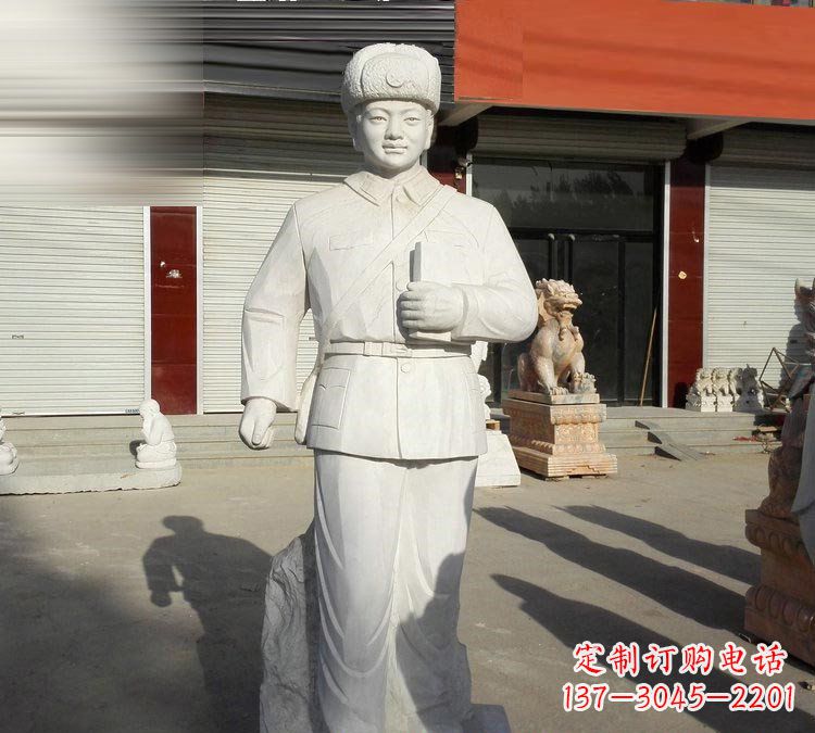 甘肃校园大理石立式雷锋雕塑