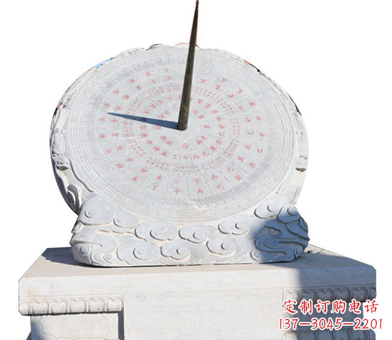 甘肃校园大理石日晷景观石雕 (3)