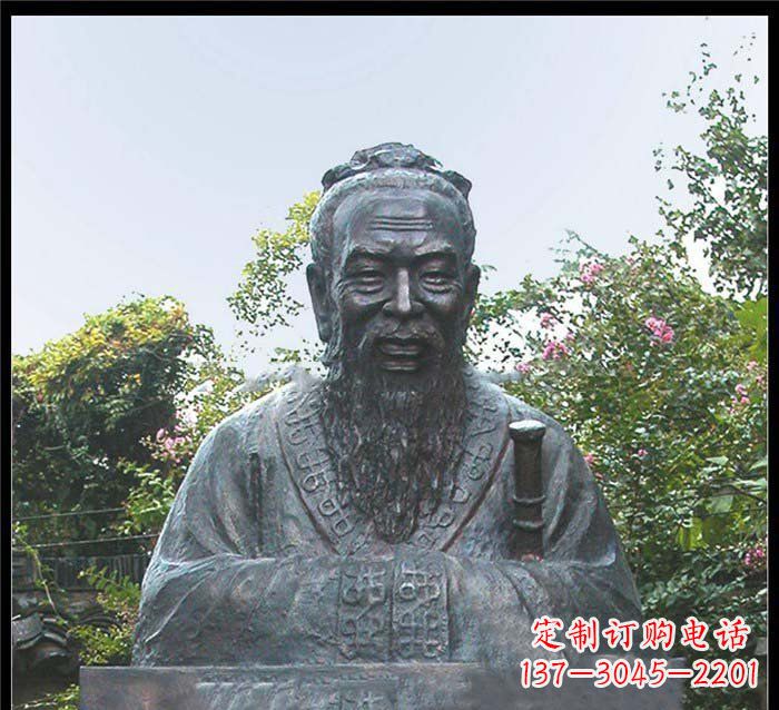 甘肃校园大型孔子头像铜雕