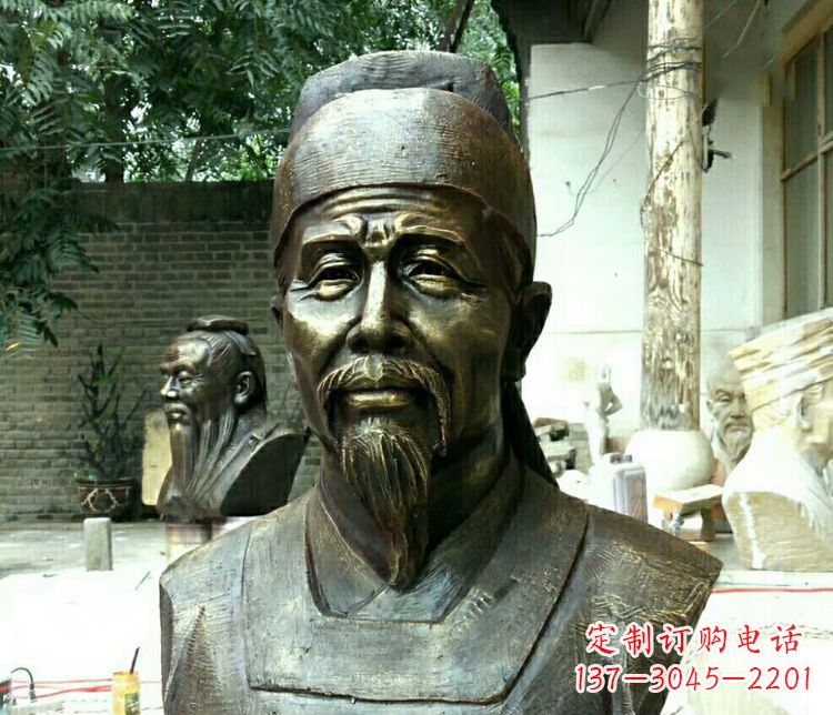 甘肃校园杜甫胸像铜雕
