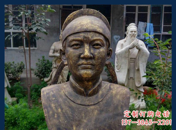 甘肃校园古代名人毕昇铜雕