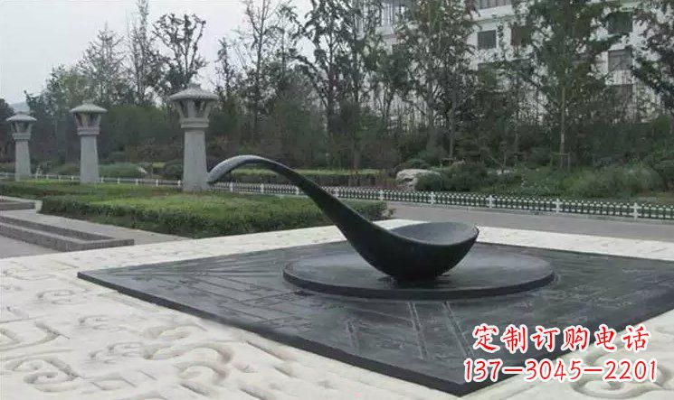 甘肃校园古代指南针司南铜雕