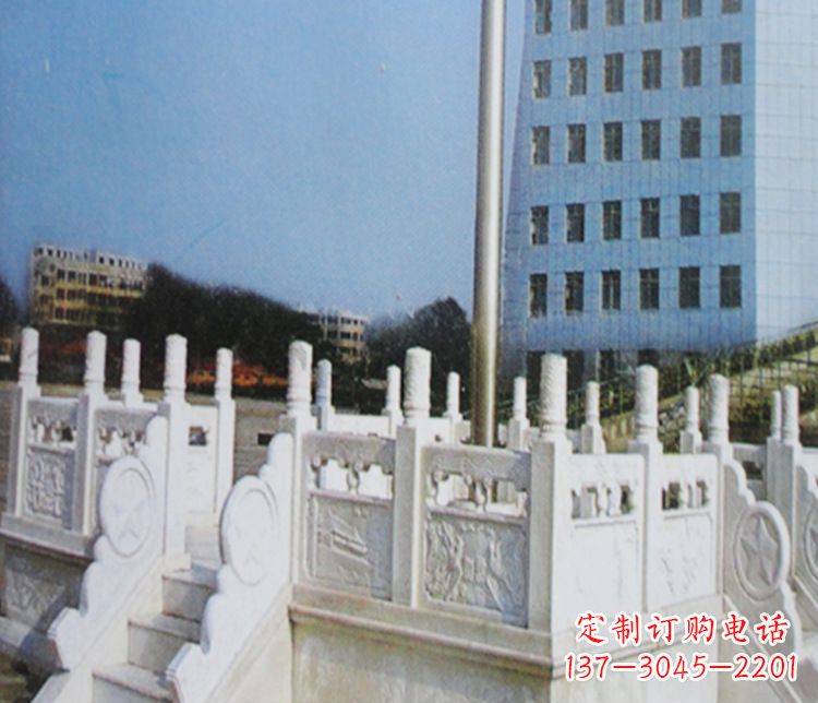 甘肃校园汉白玉升旗台景观石雕