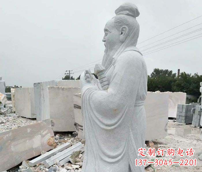 甘肃校园景观孔子石雕