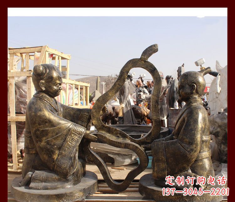 甘肃校园孔融让梨铜雕