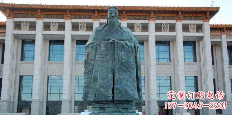 甘肃校园孔子景观铜雕