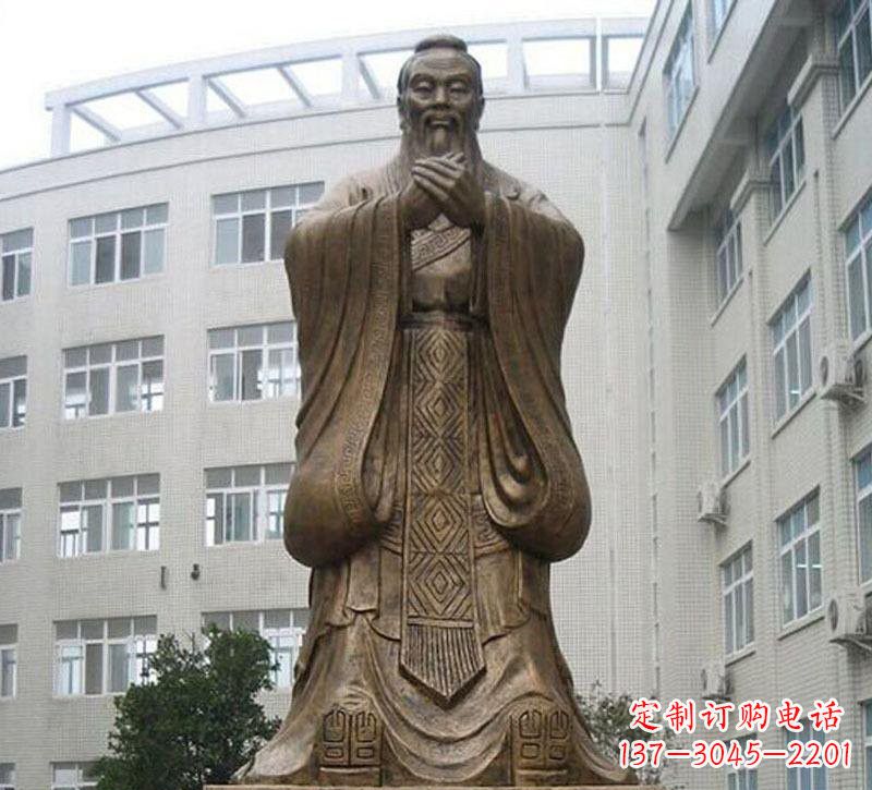 甘肃校园孔子铜雕222