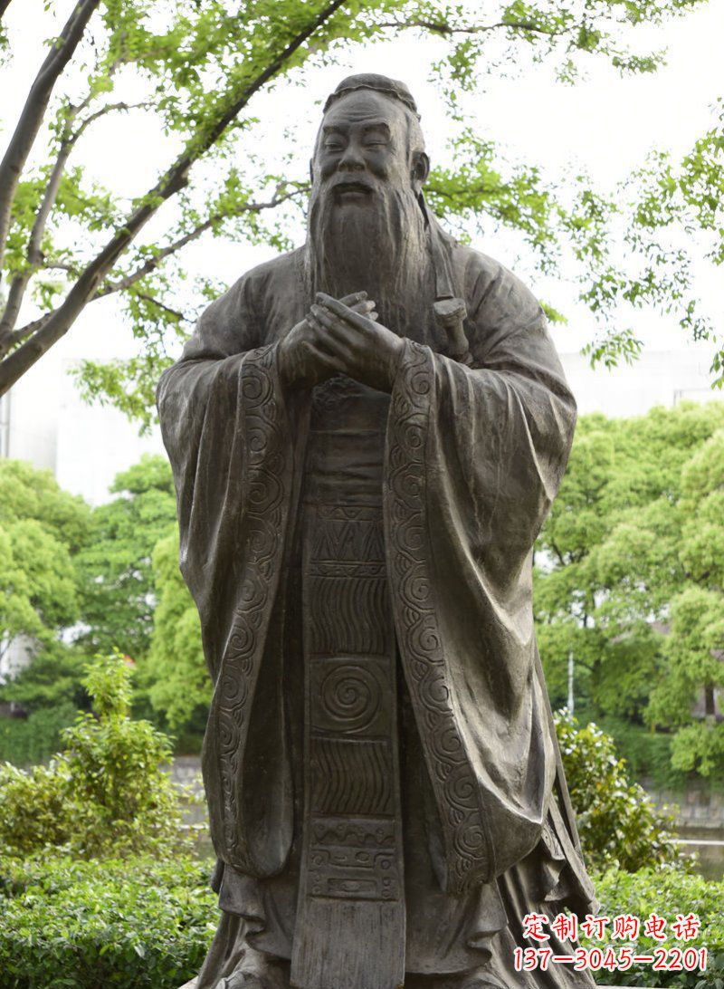 甘肃校园孔子行教像铜雕 (2)