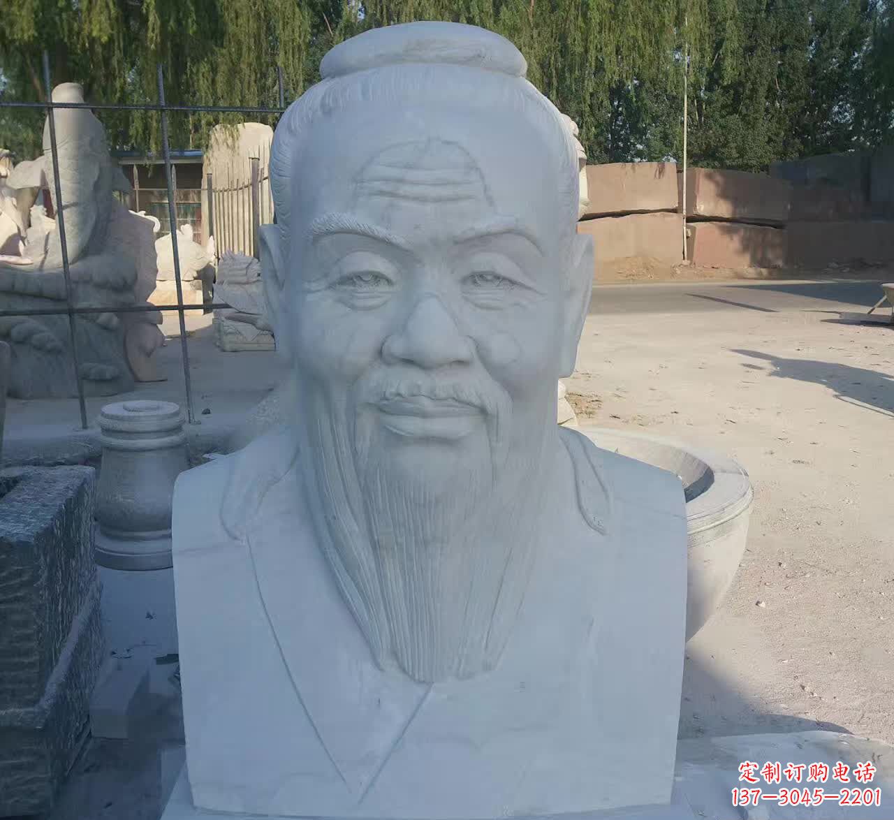 甘肃校园孔子胸像石雕塑