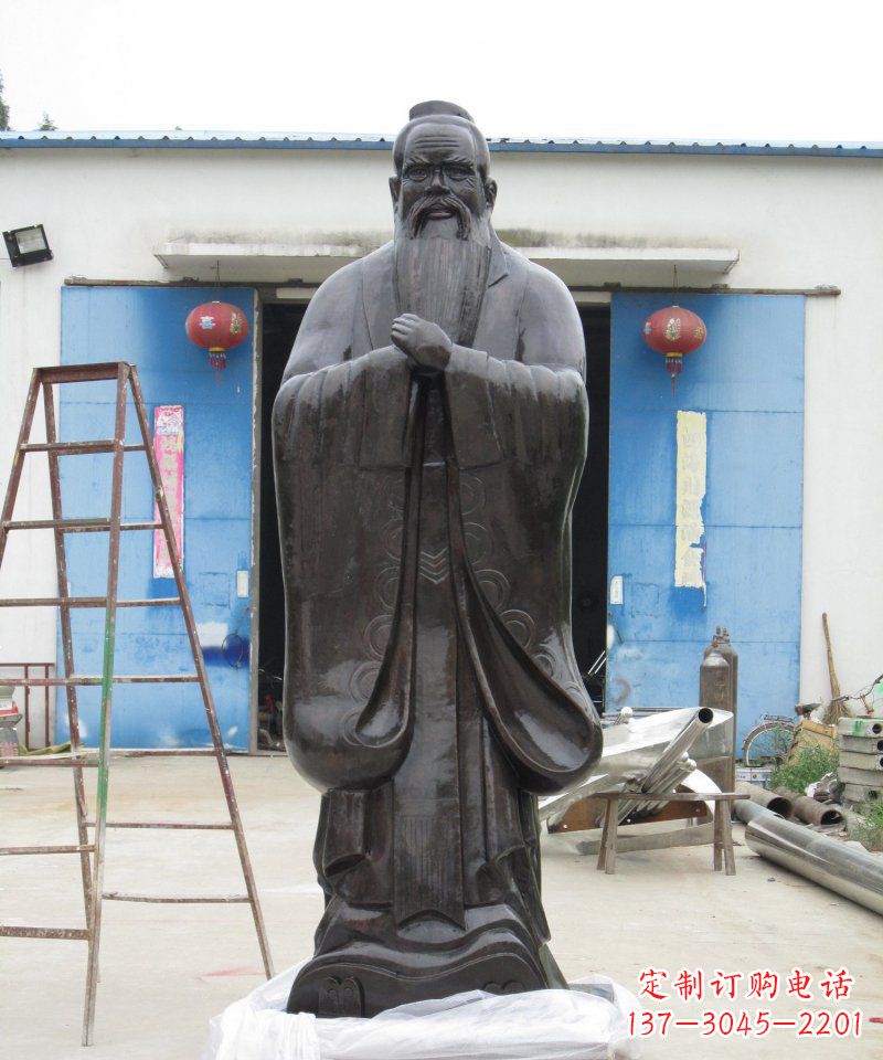 甘肃校园老子古代名人铜雕