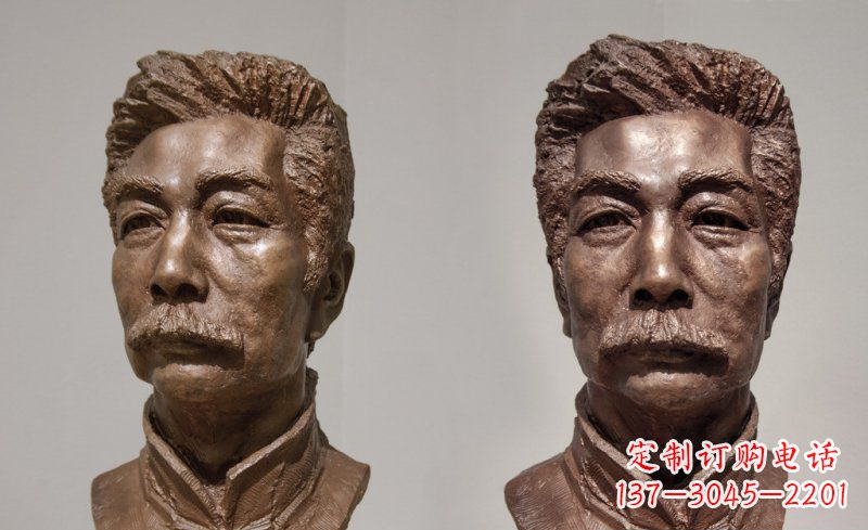 甘肃校园鲁迅头像名人铜雕