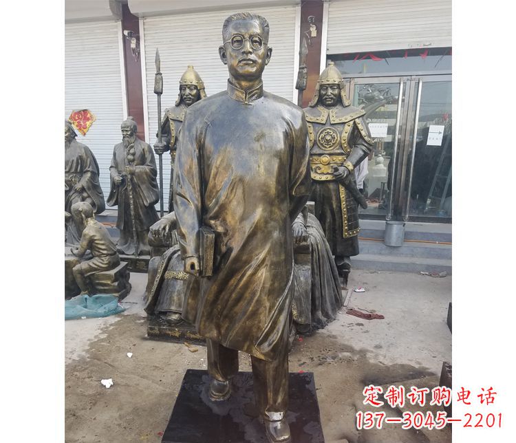甘肃校园名人立式陶行知铜雕