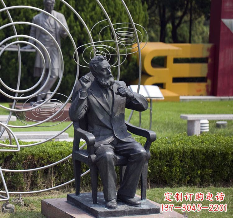 甘肃校园名人诺贝尔铜雕