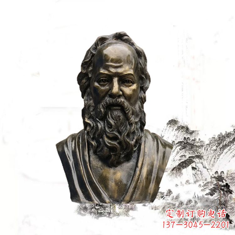 甘肃校园名人苏格拉底头像雕塑